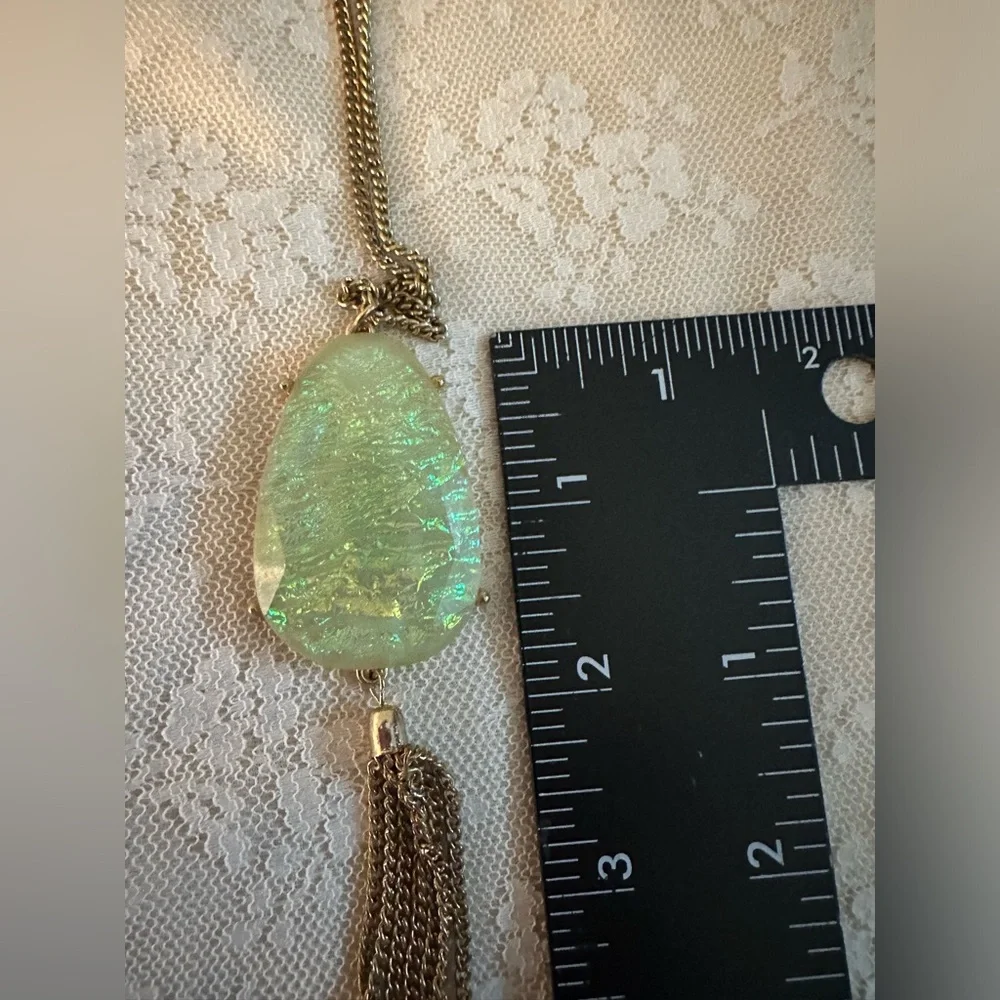 Gold Toned Faux Pendant Necklace